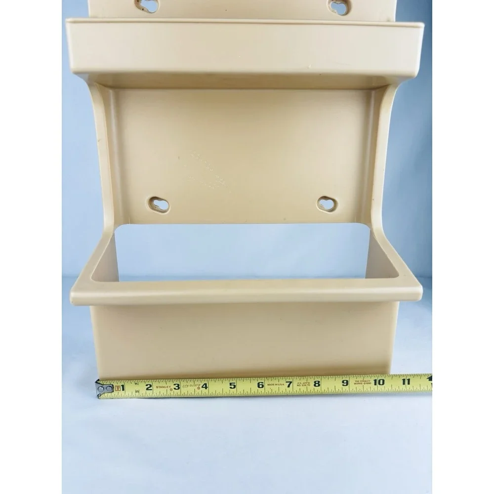Vintage 1980s Rubbermaid Clean Up Caddy Tan Plastic Wall Mounts #2320